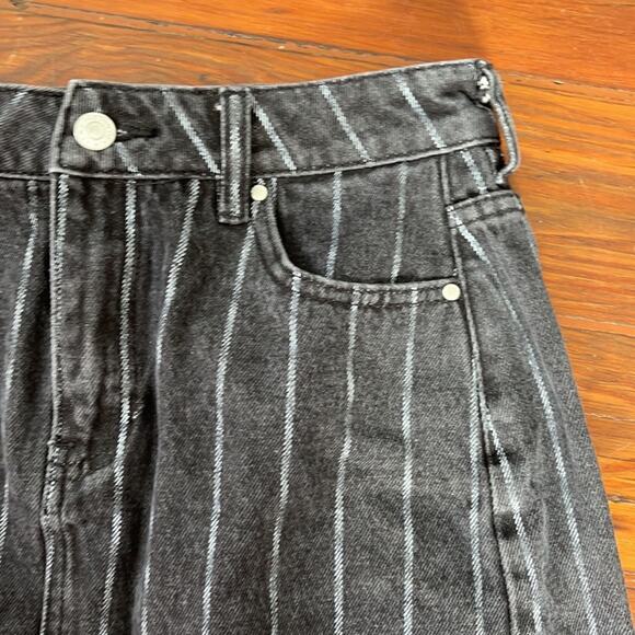 PACSUN striped vintage washed distressed denim jean mini skirt sz 25 - Picture 3 of 6